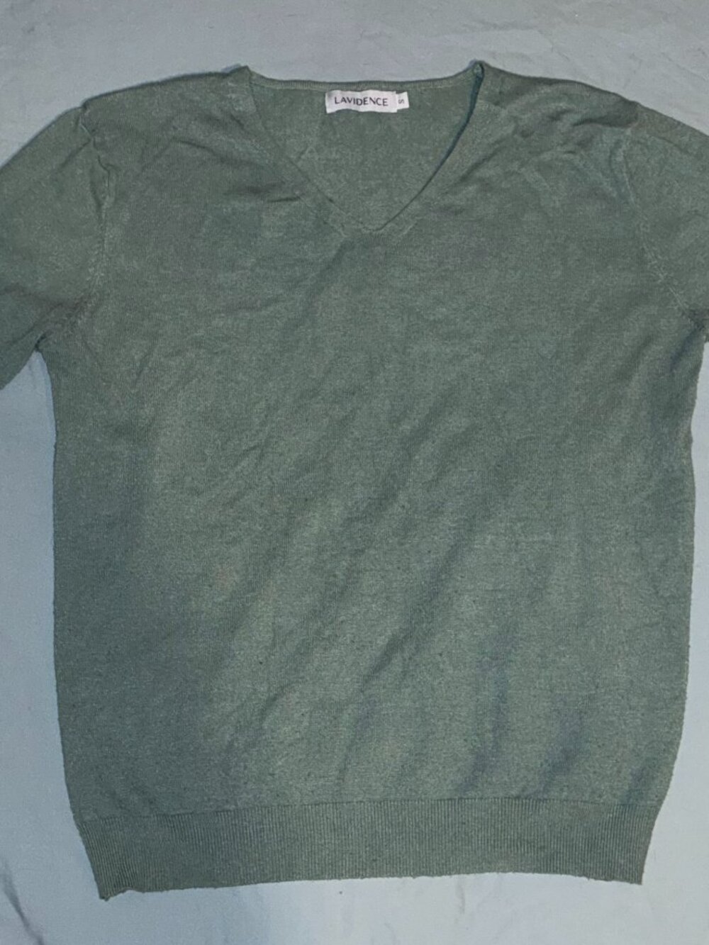 Lavidence Sage Green long sleeve V-neck Sweater Size Small